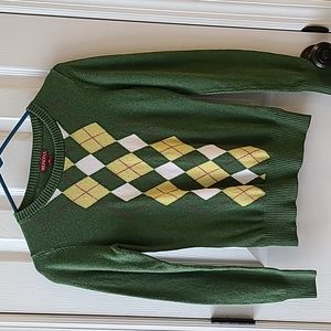 2/$10- Merona green argyle sweater